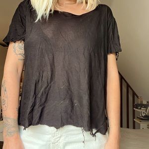 Rick Owens deconstructed black T shirt